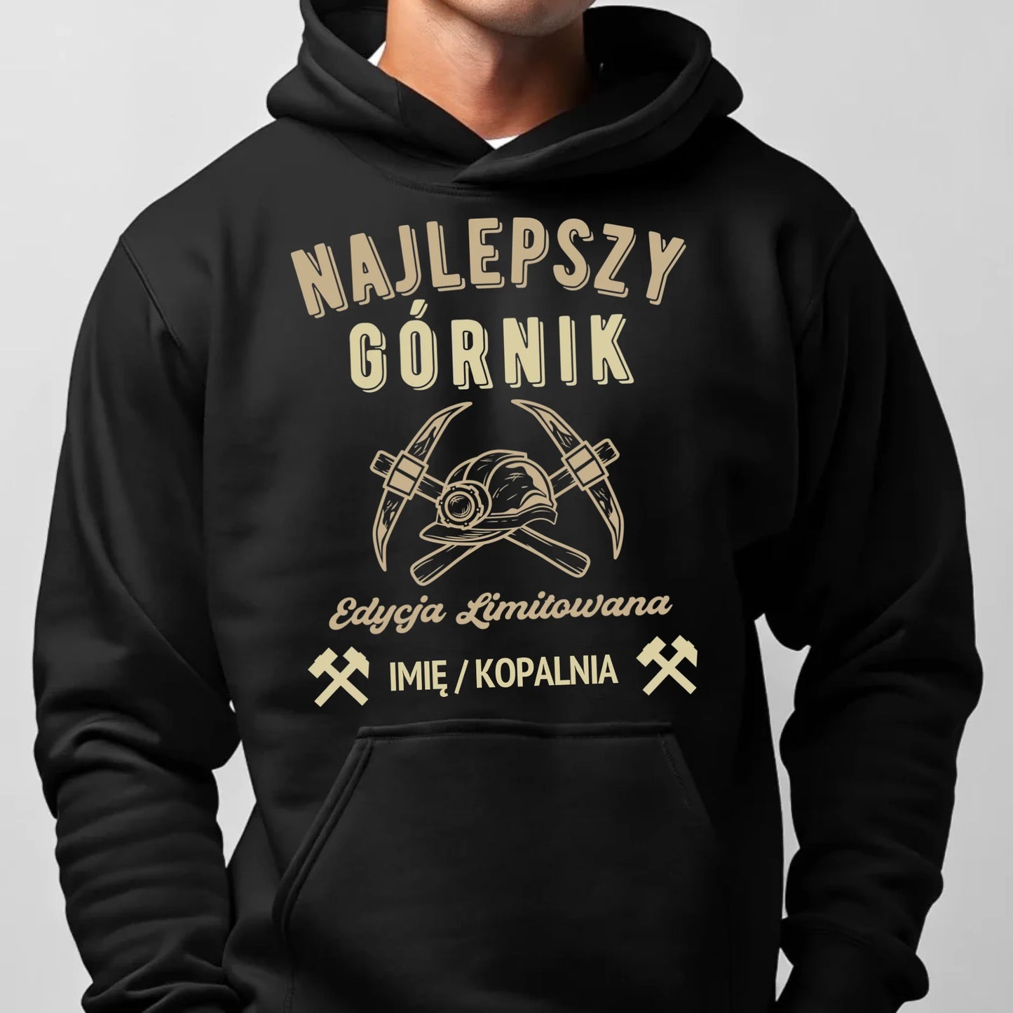 Bluza męska z kapturem - prezent dla górnika - Najlepszy górnik - personalizowana G27 - StoryCups.pl