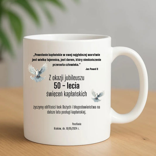 Kubek - Prezent dla księdza na jubileusz kapłaństwa - personalizowany DU04 - StoryCups.pl