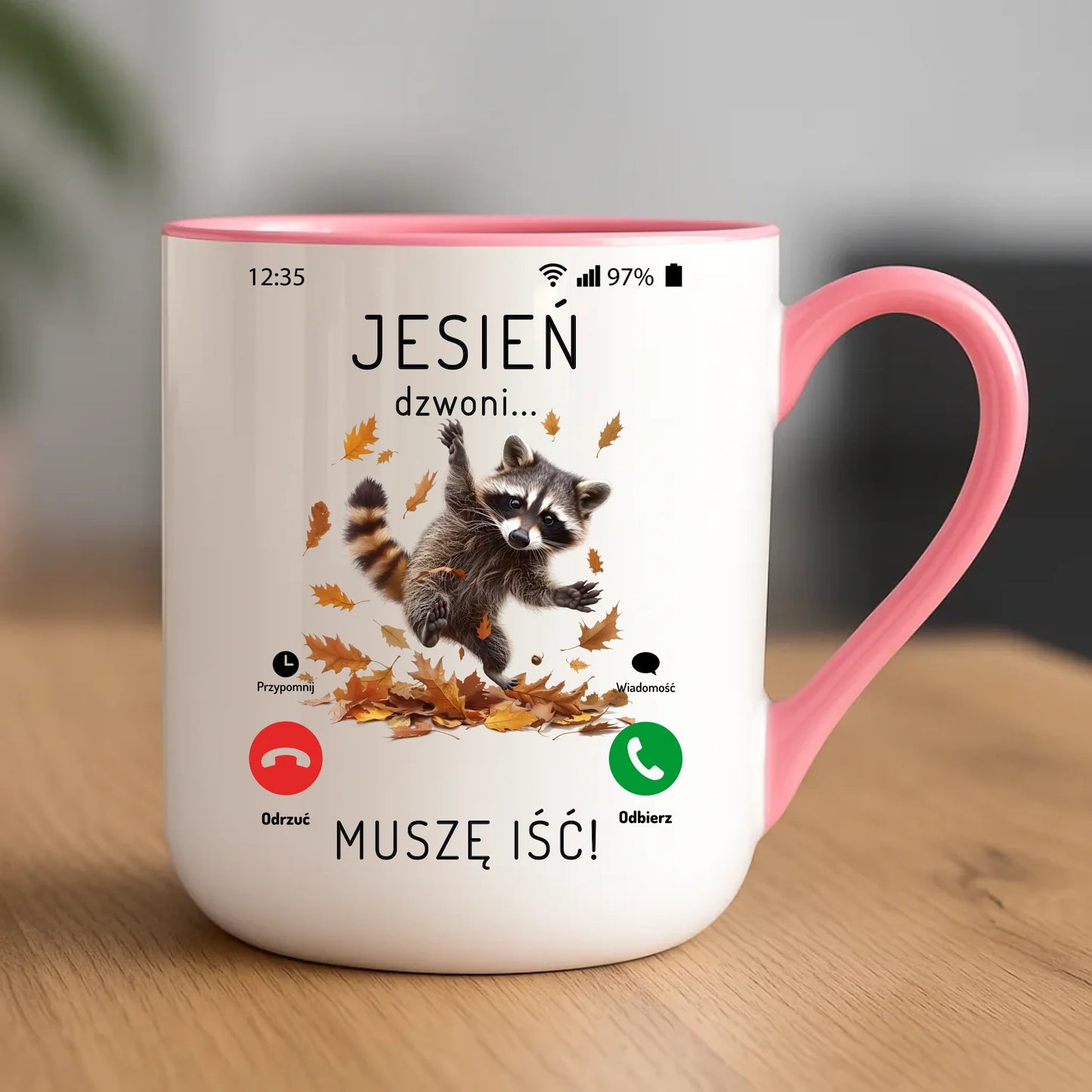 Kubek elegant jesienny - Jesień dzwoni muszę iść JS18 - StoryCups.pl