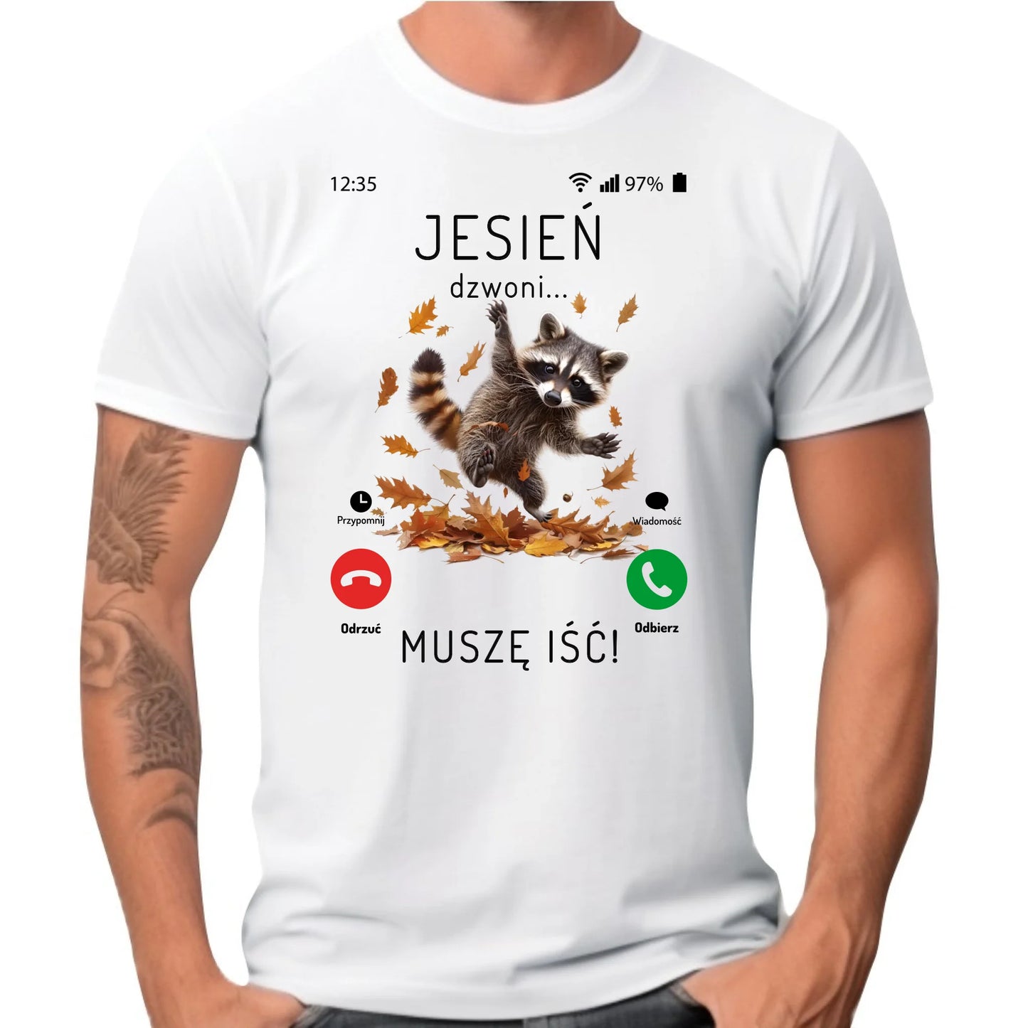 Koszulka męska jesienna - Jesień dzwoni muszę iść JS18 - StoryCups.pl