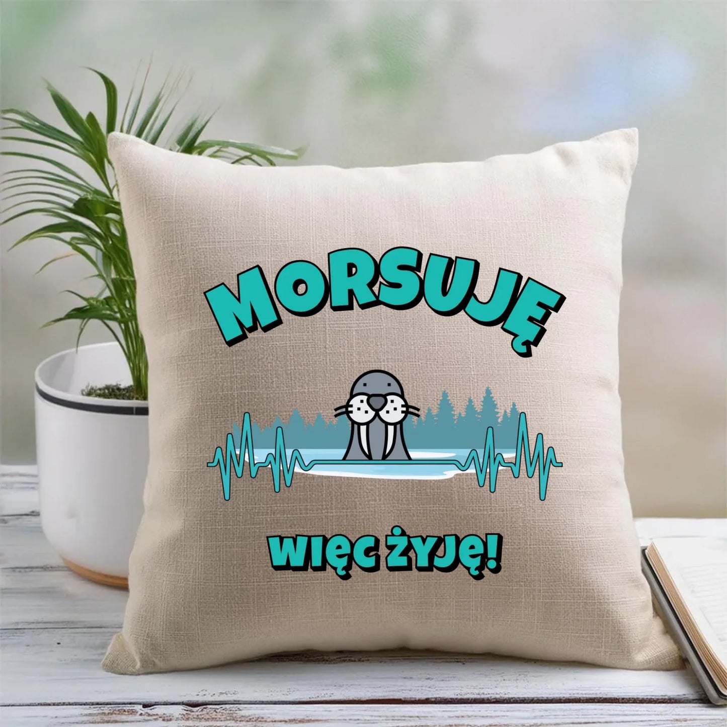 Poduszka - prezent dla morsa - Morsuję więc żyję - Mors HM02 - StoryCups.pl