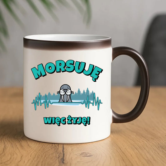 Kubek magiczny - prezent dla morsa - Morsuję więc żyję - Mors HM02 - StoryCups.pl