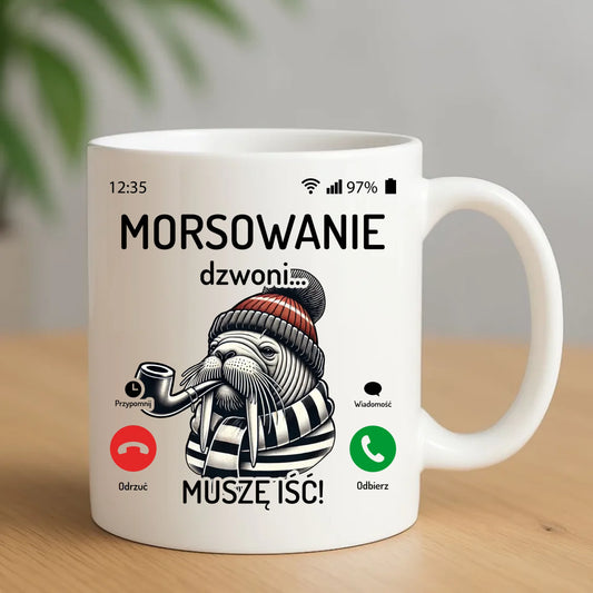 Kubek - prezent dla morsa - Morsowanie dzwoni muszę iść - Mors HM19 - StoryCups.pl
