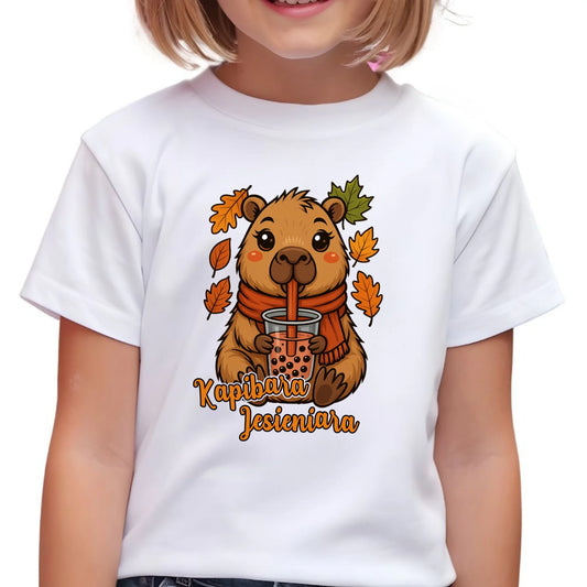 Koszulka dziecięca jesienna - Kapibara Jesieniara JS19 - StoryCups.pl