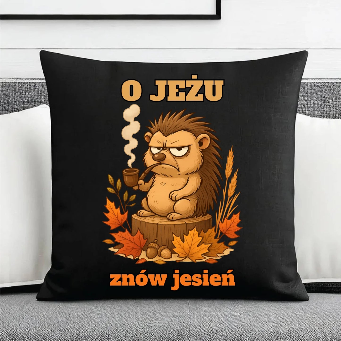 Poduszka dekoracyjna jesienna - O jeżu znów jesień JS20