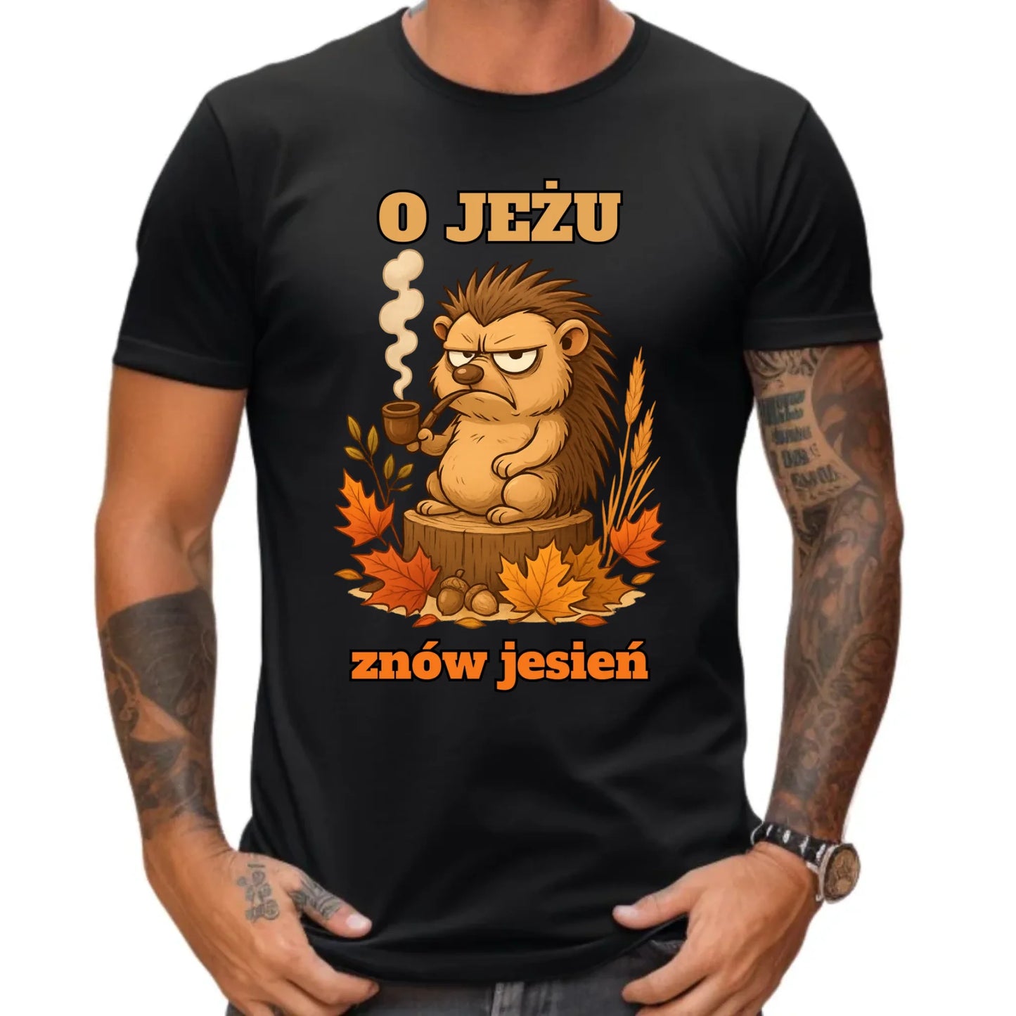 Koszulka męska jesienna - O jeżu znów jesień JS20 - StoryCups.pl