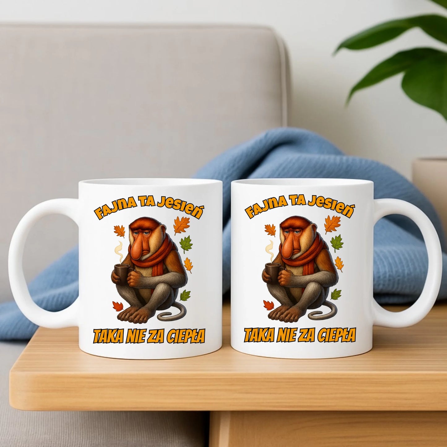 Zestaw poduszka i kubek jesienny - Janusz Nosacz - Fajna ta jesień, taka nie za ciepła JS21 - StoryCups.pl