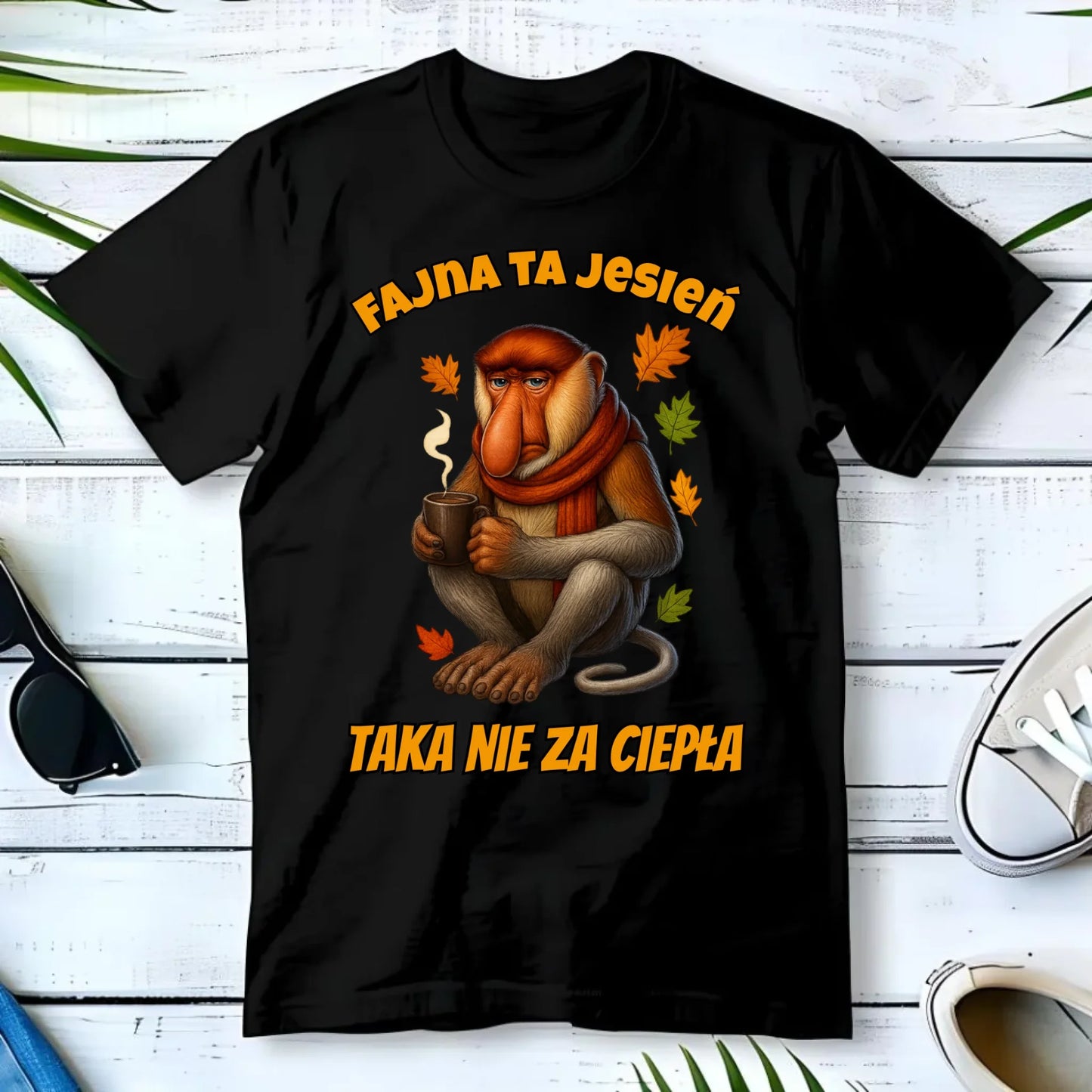 Koszulka męska jesienna - Janusz Nosacz - Fajna ta jesień, taka nie za ciepła JS21 - StoryCups.pl