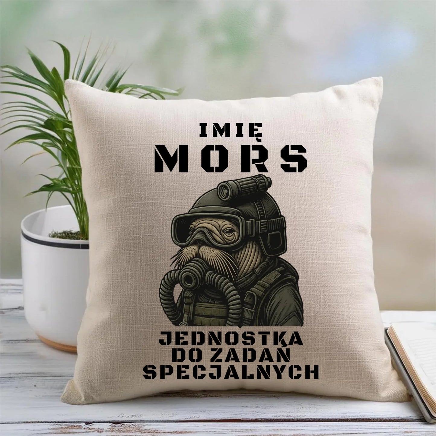 Poduszka - prezent dla morsa - Mors do zadań specjalnych - personalizowana HM07 - StoryCups.pl