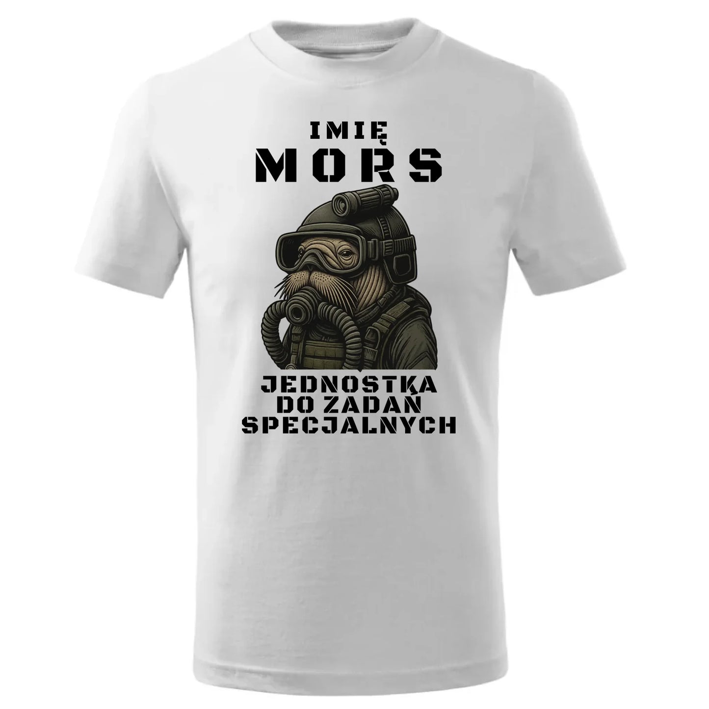 Koszulka dziecięca - prezent dla morsa - Mors do zadań specjalnych - personalizowana HM07 - StoryCups.pl