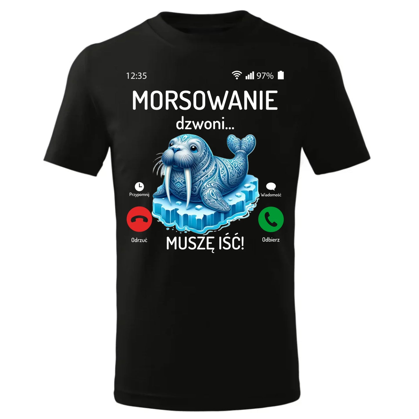 Koszulka dziecięca - prezent dla morsa - Morsowanie dzwoni muszę iść - Mors HM04 - StoryCups.pl