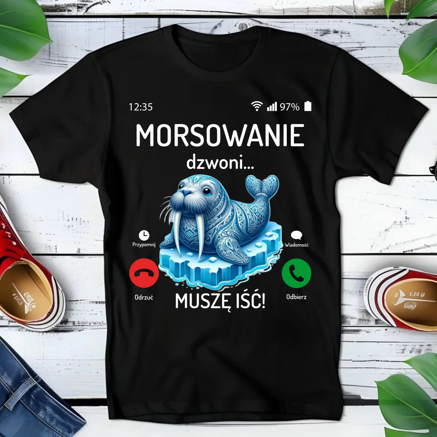 Koszulka dziecięca - prezent dla morsa - Morsowanie dzwoni muszę iść - Mors HM04 - StoryCups.pl