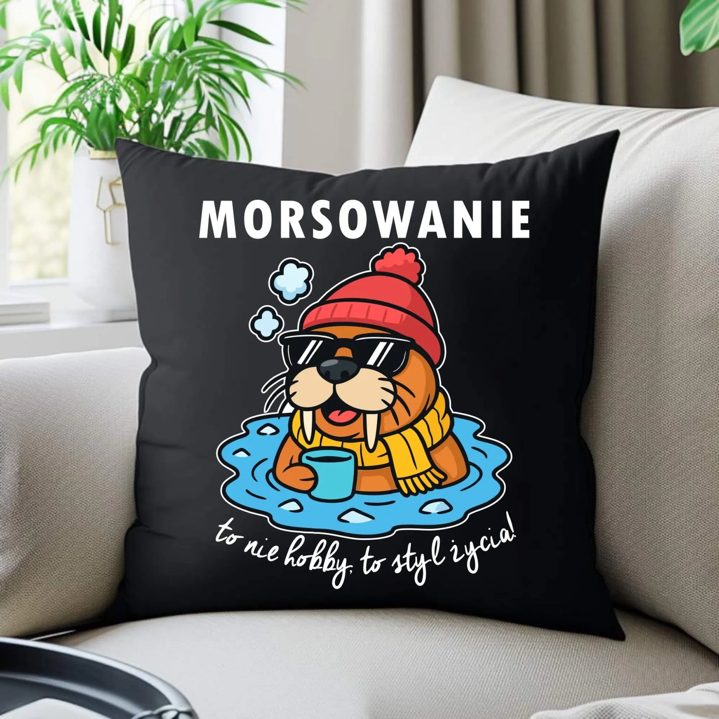 Poduszka dekoracyjna - prezent dla morsa - Morsowanie to styl życia HM10 - StoryCups.pl