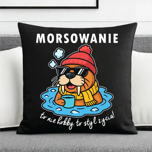 Poduszka dekoracyjna - prezent dla morsa - Morsowanie to styl życia HM10 - StoryCups.pl