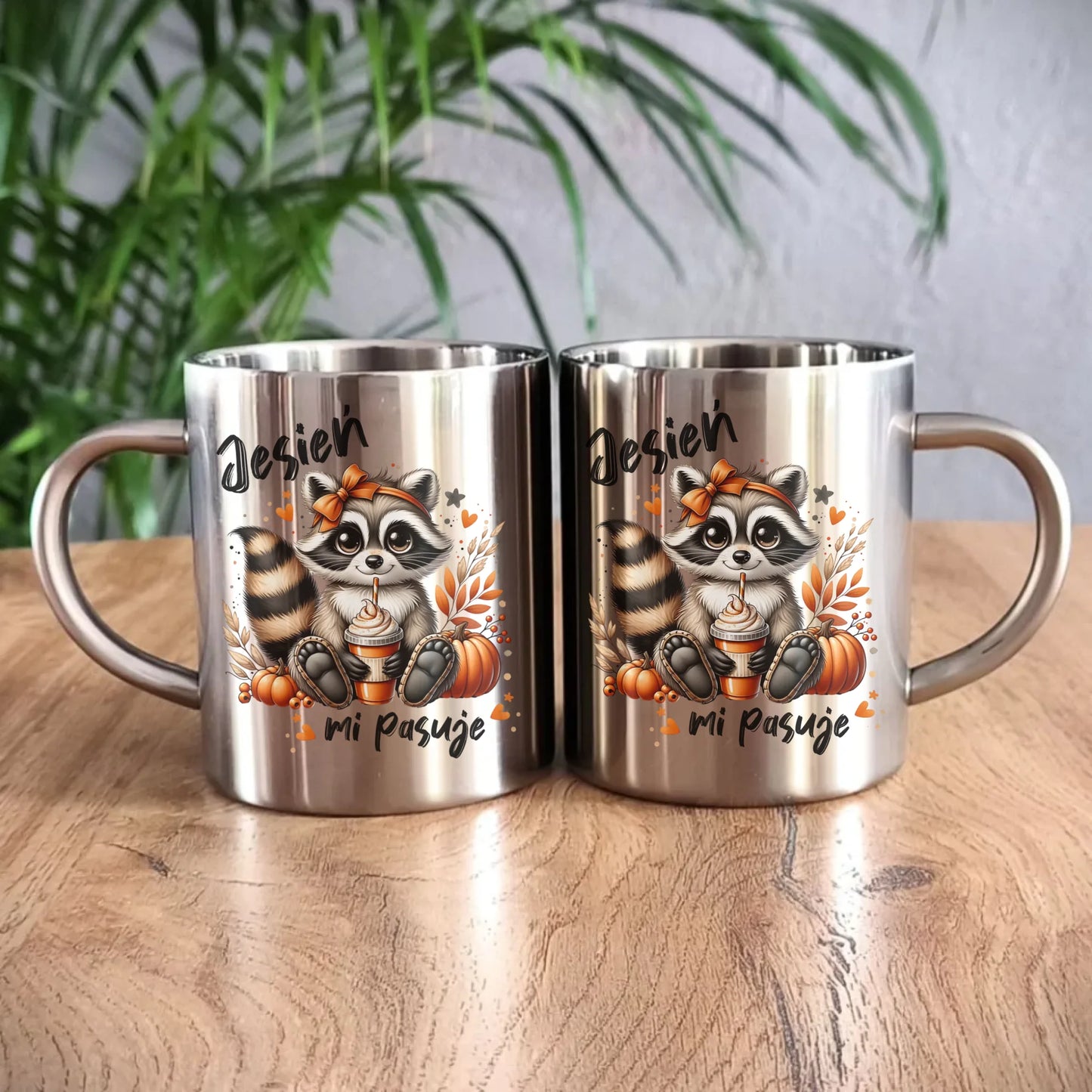Kubek metalowy jesienny - Jesień mi pasuje JS25 - StoryCups.pl