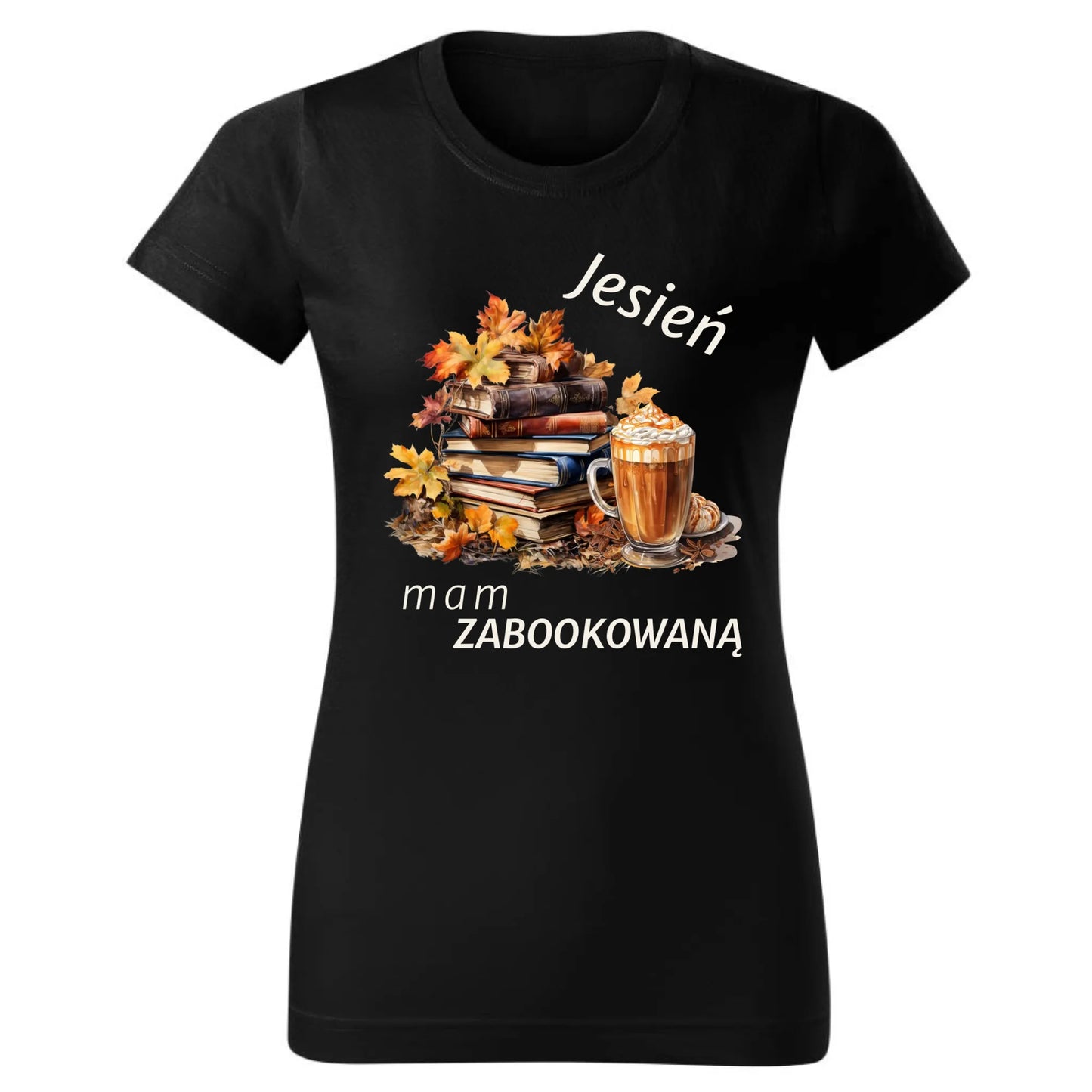 Koszulka damska jesienna - Jesień mam zabookowaną JS28 - StoryCups.pl