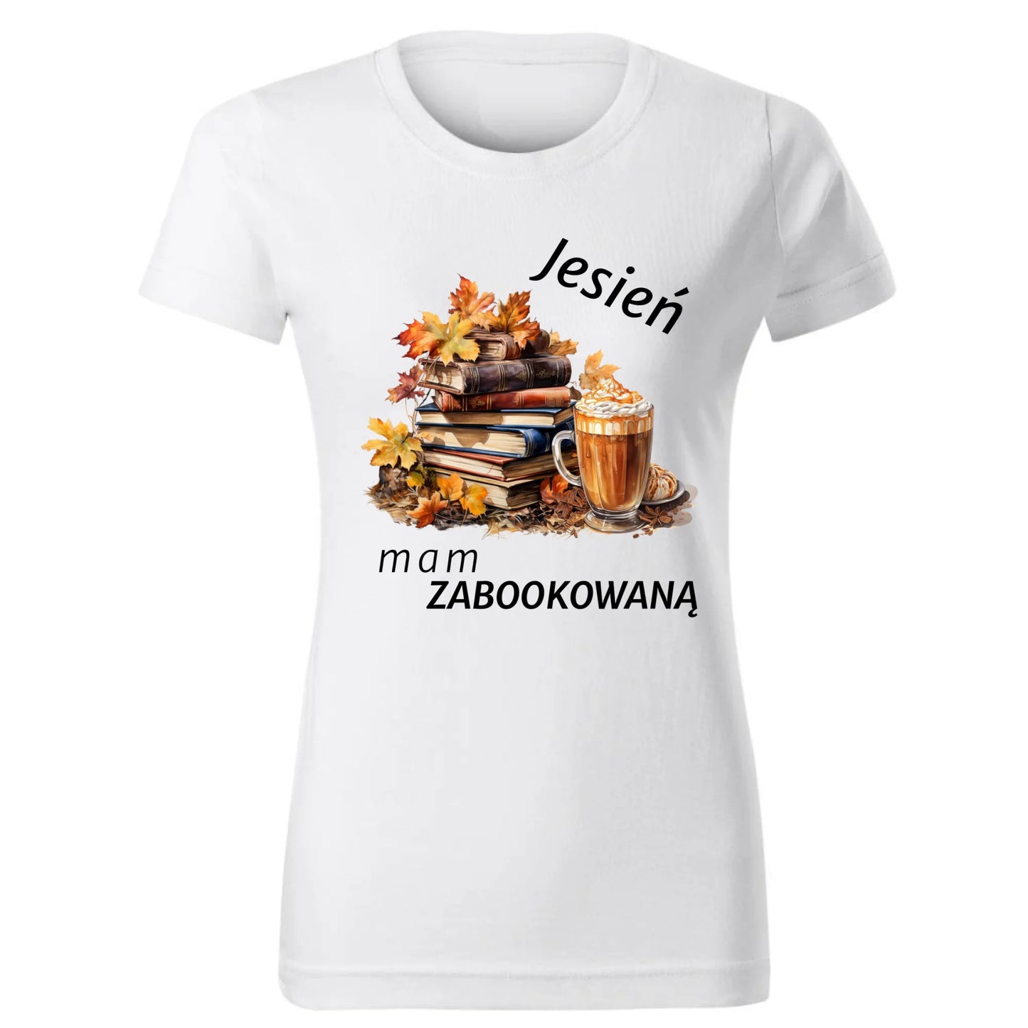 Koszulka damska jesienna - Jesień mam zabookowaną JS28 - StoryCups.pl