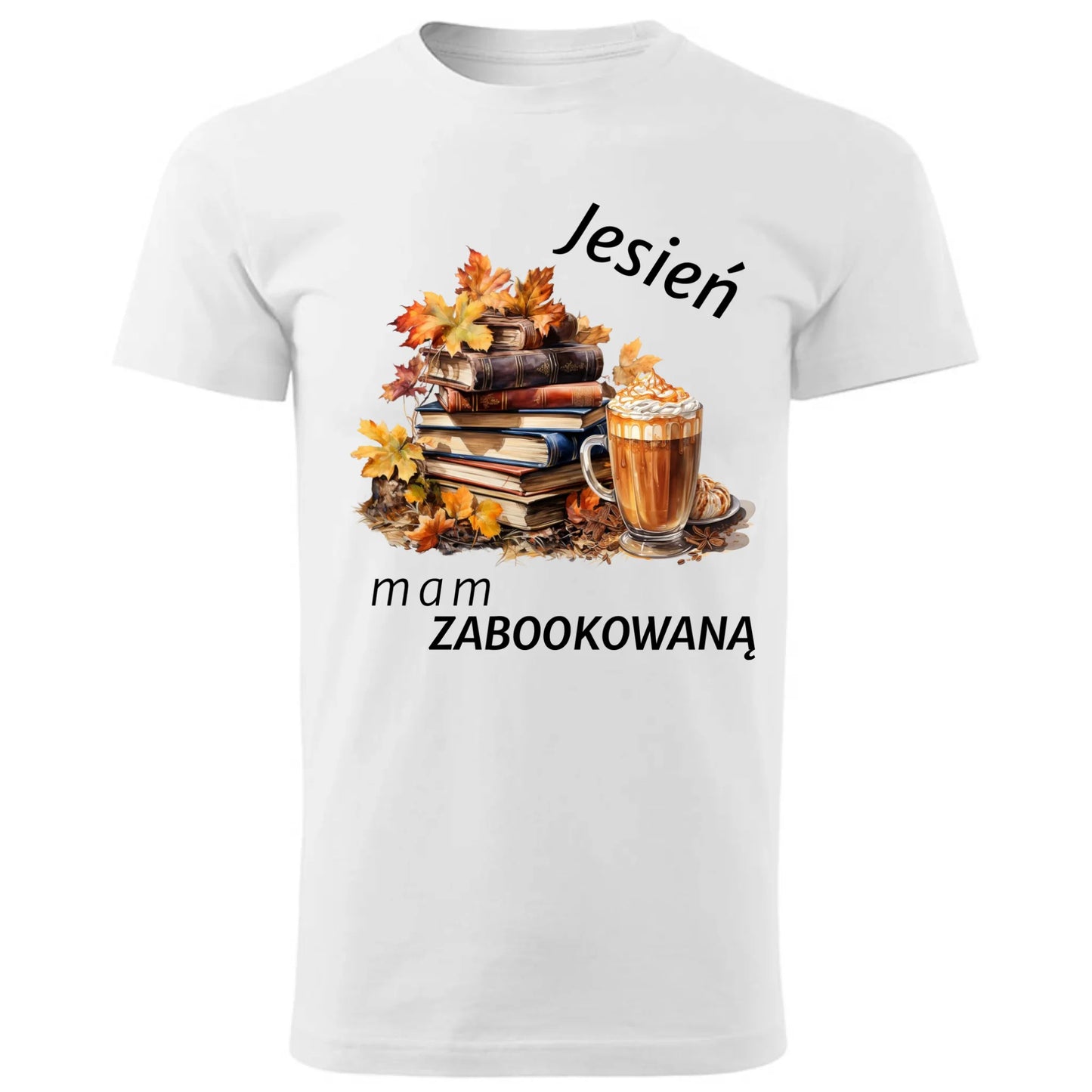 Koszulka męska jesienna - Jesień mam zabookowaną JS28 - StoryCups.pl