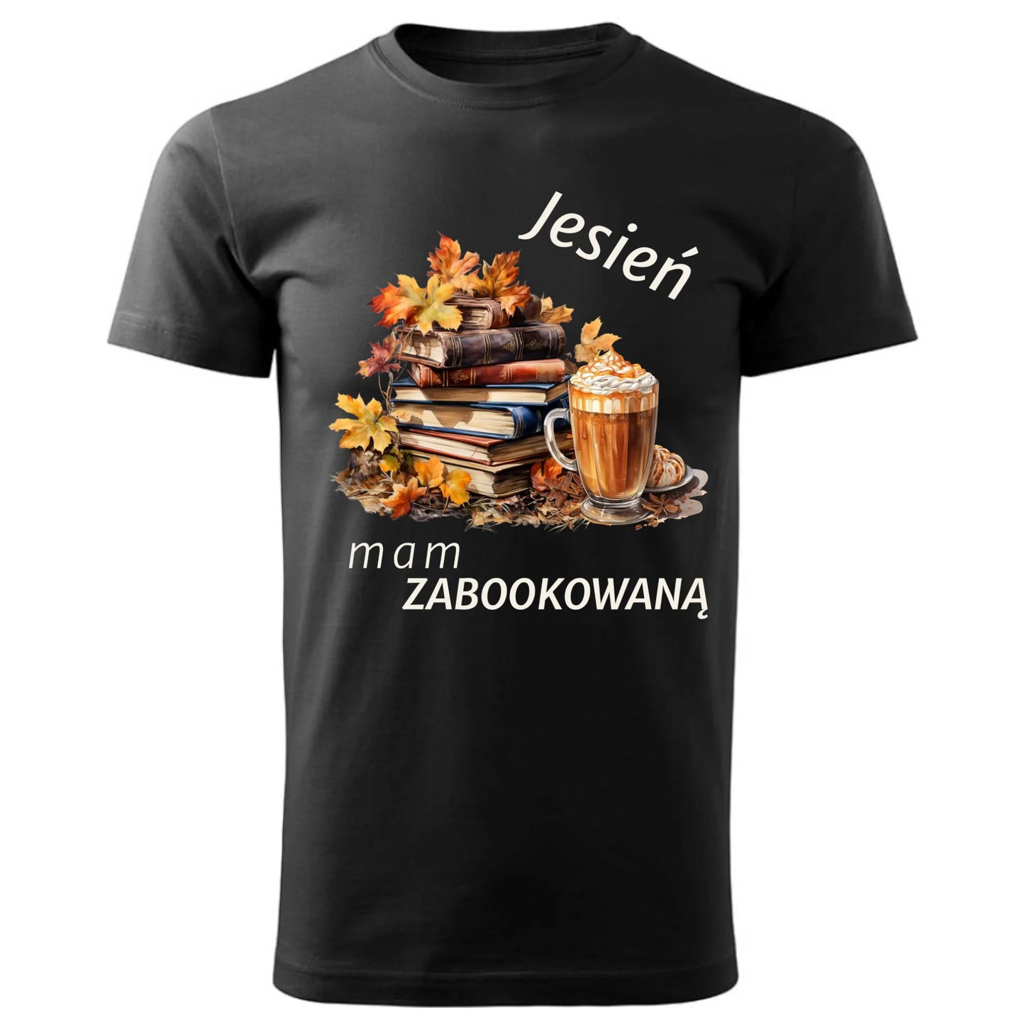 Koszulka męska jesienna - Jesień mam zabookowaną JS28 - StoryCups.pl