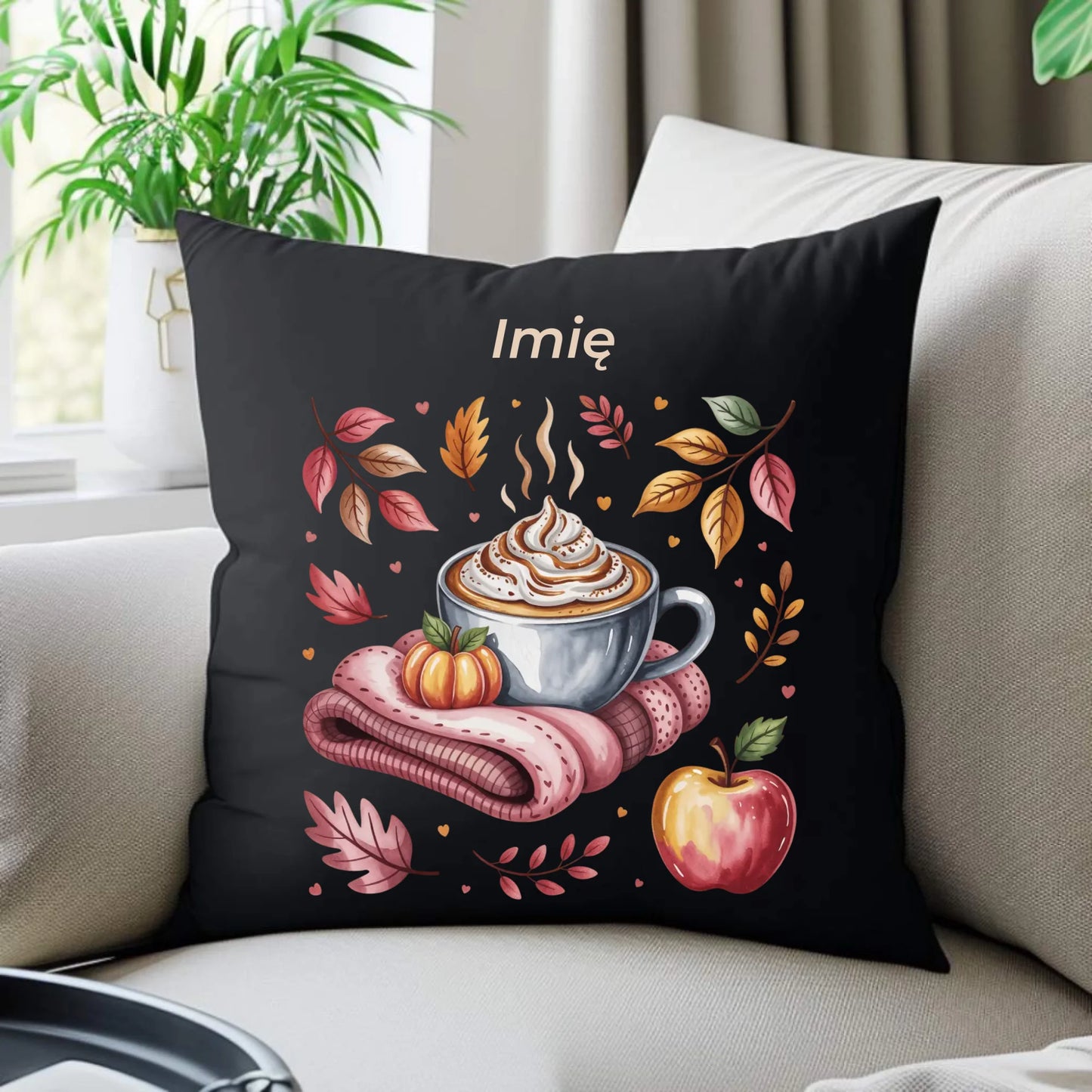 Poduszka dekoracyjna jesienna - Przytulna jesień - personalizowana JS29 - StoryCups.pl