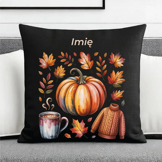 Poduszka dekoracyjna jesienna - Złota jesień - personalizowana JS30 - StoryCups.pl