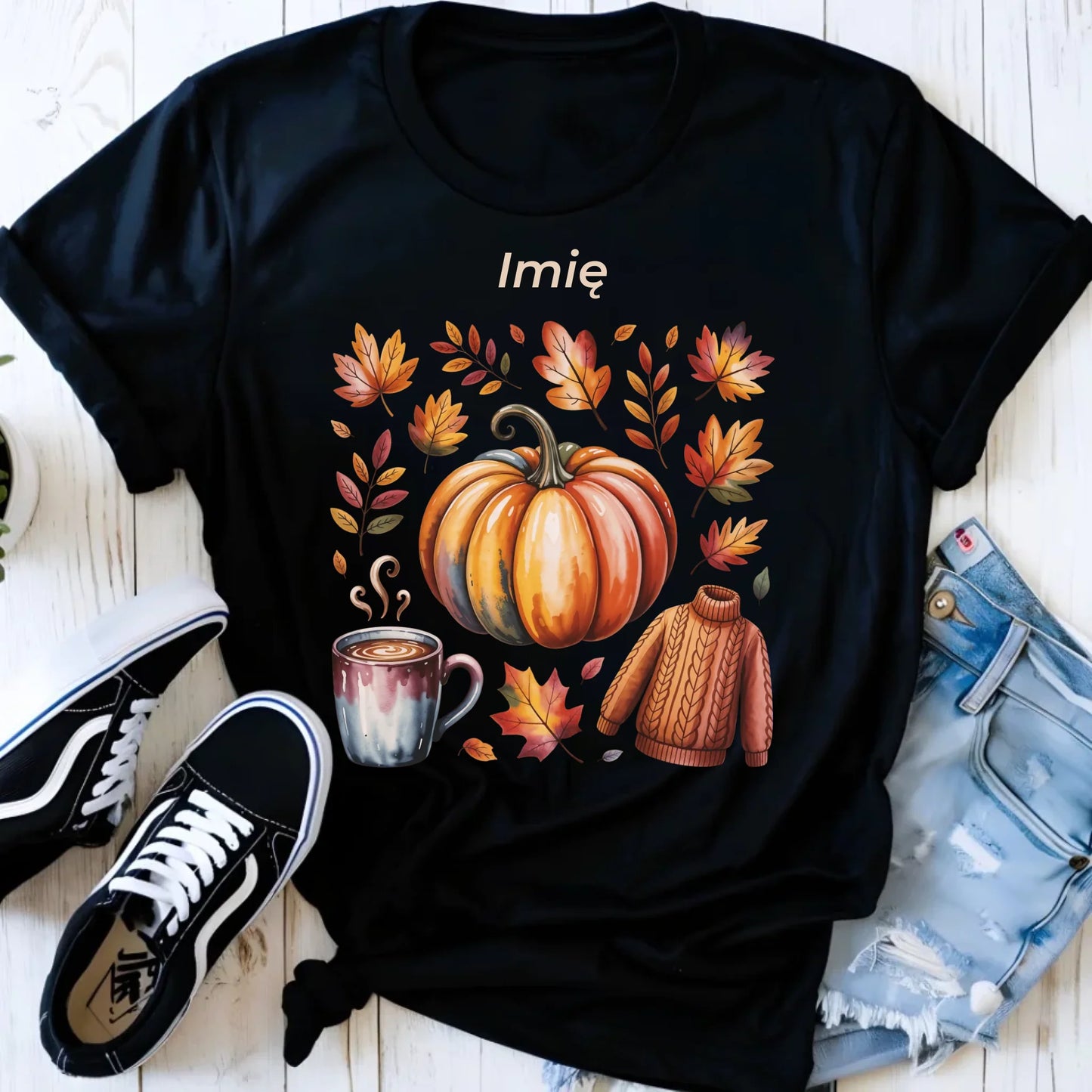 Koszulka damska jesienna - Złota jesień - personalizowana JS30 - StoryCups.pl