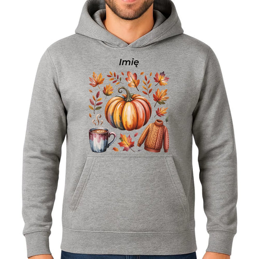 Bluza męska z kapturem jesienna - Złota jesień - personalizowana JS30 - StoryCups.pl