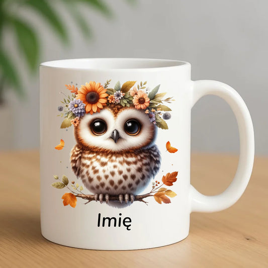 Kubek jesienny - Sowa w kwiatach JS32 - StoryCups.pl