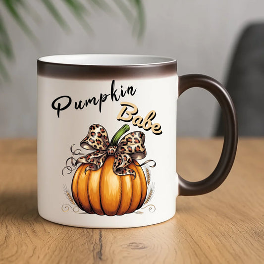 Kubek magiczny jesienny - Pumpkin Babe - dla miłośniczki dyni JS33 - StoryCups.pl