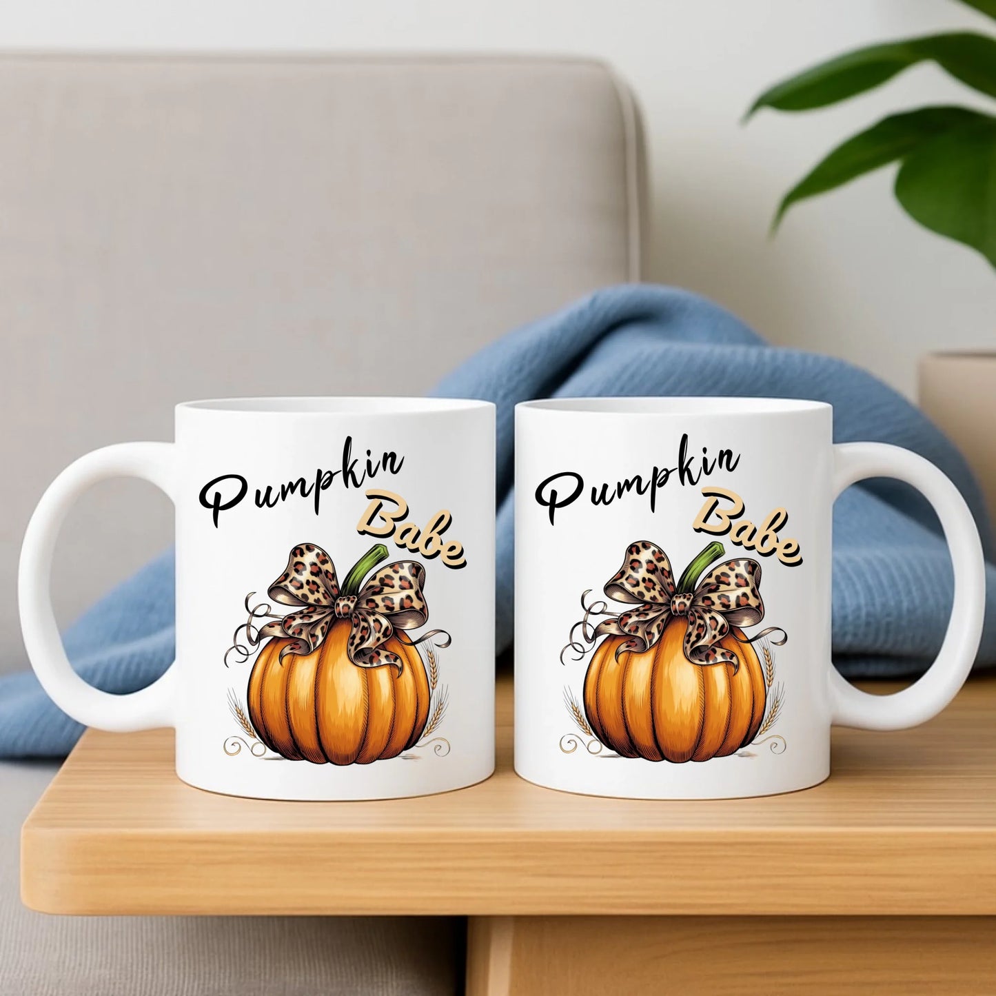 Zestaw poduszka i kubek jesienny - Pumpkin Babe - dla miłośniczki dyni JS33
