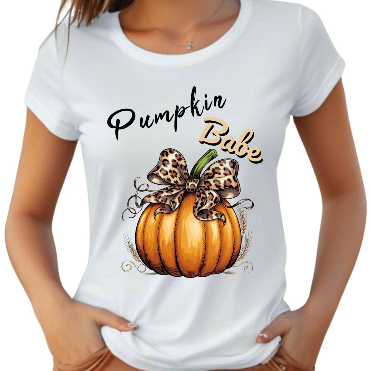 Koszulka damska jesienna - Pumpkin Babe - dla miłośniczki dyni JS33 - StoryCups.pl
