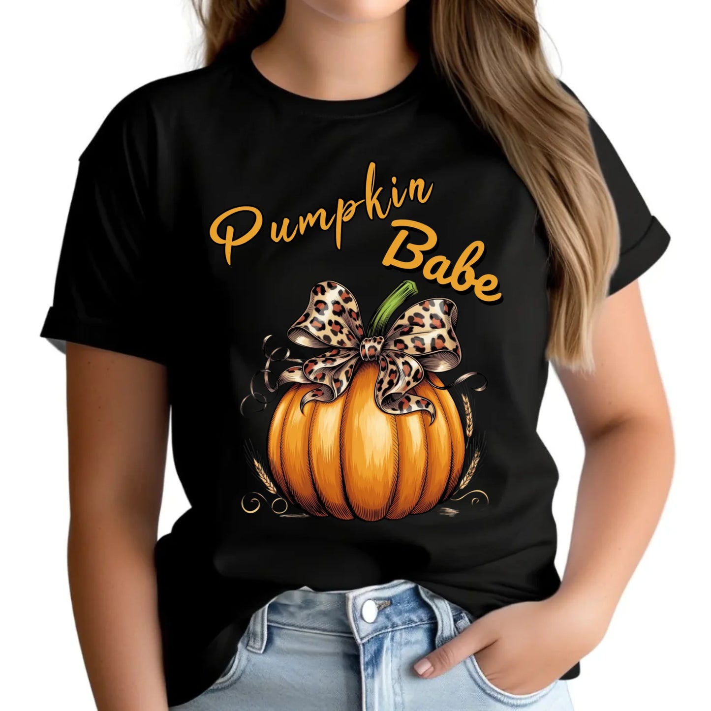 Koszulka damska jesienna - Pumpkin Babe - dla miłośniczki dyni JS33 - StoryCups.pl