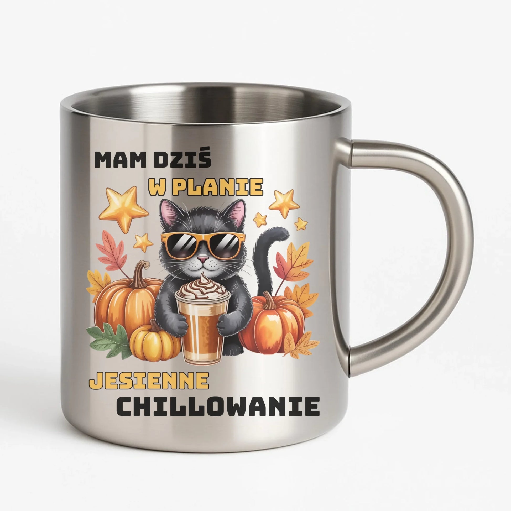Kubek metalowy jesienny - Mam dziś w planie jesienne chillowanie JS34 - StoryCups.pl