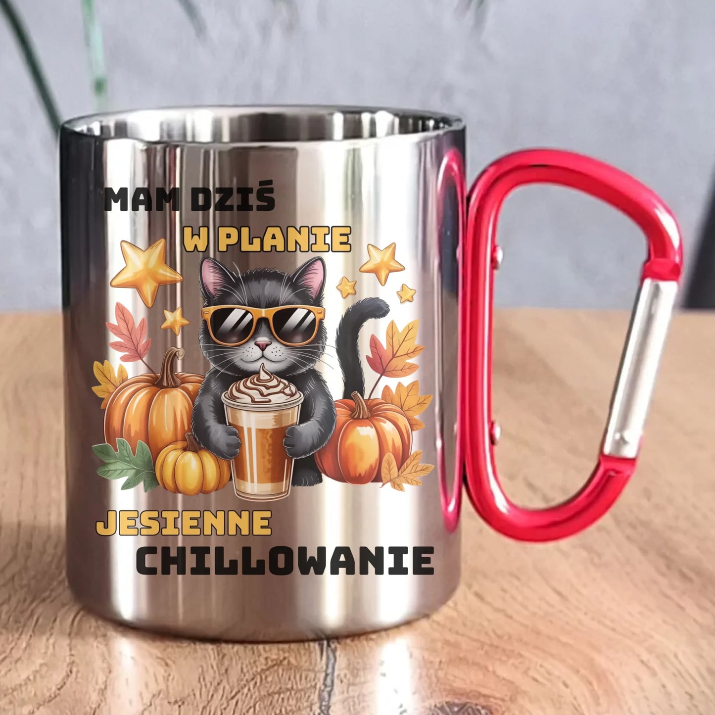 Kubek metalowy jesienny - Mam dziś w planie jesienne chillowanie JS34 - StoryCups.pl