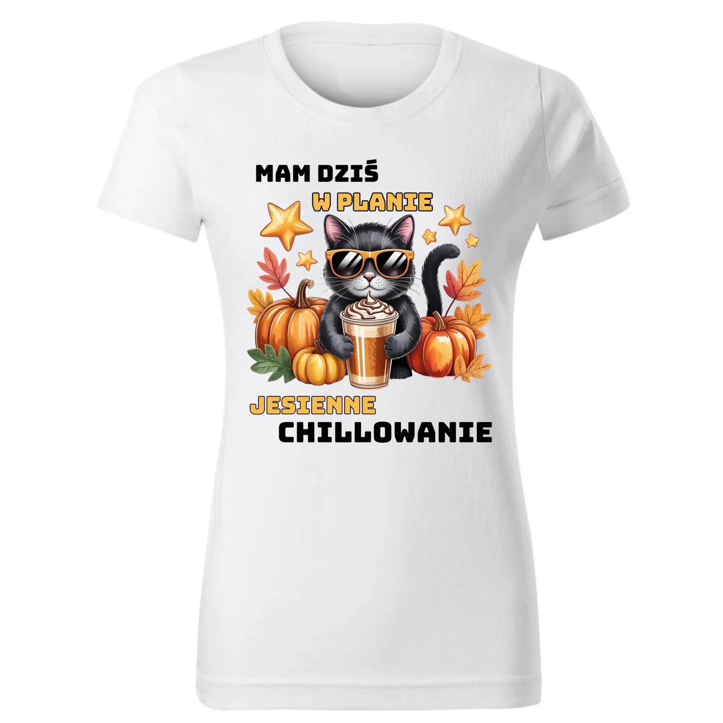 Koszulka damska jesienna - Mam dziś w planie jesienne chillowanie JS34 - StoryCups.pl