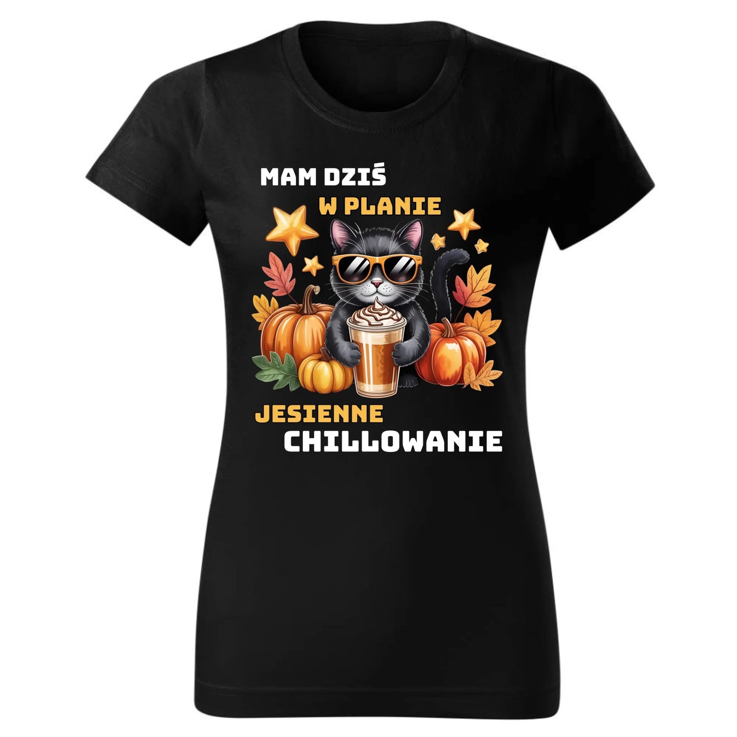 Koszulka damska jesienna - Mam dziś w planie jesienne chillowanie JS34 - StoryCups.pl
