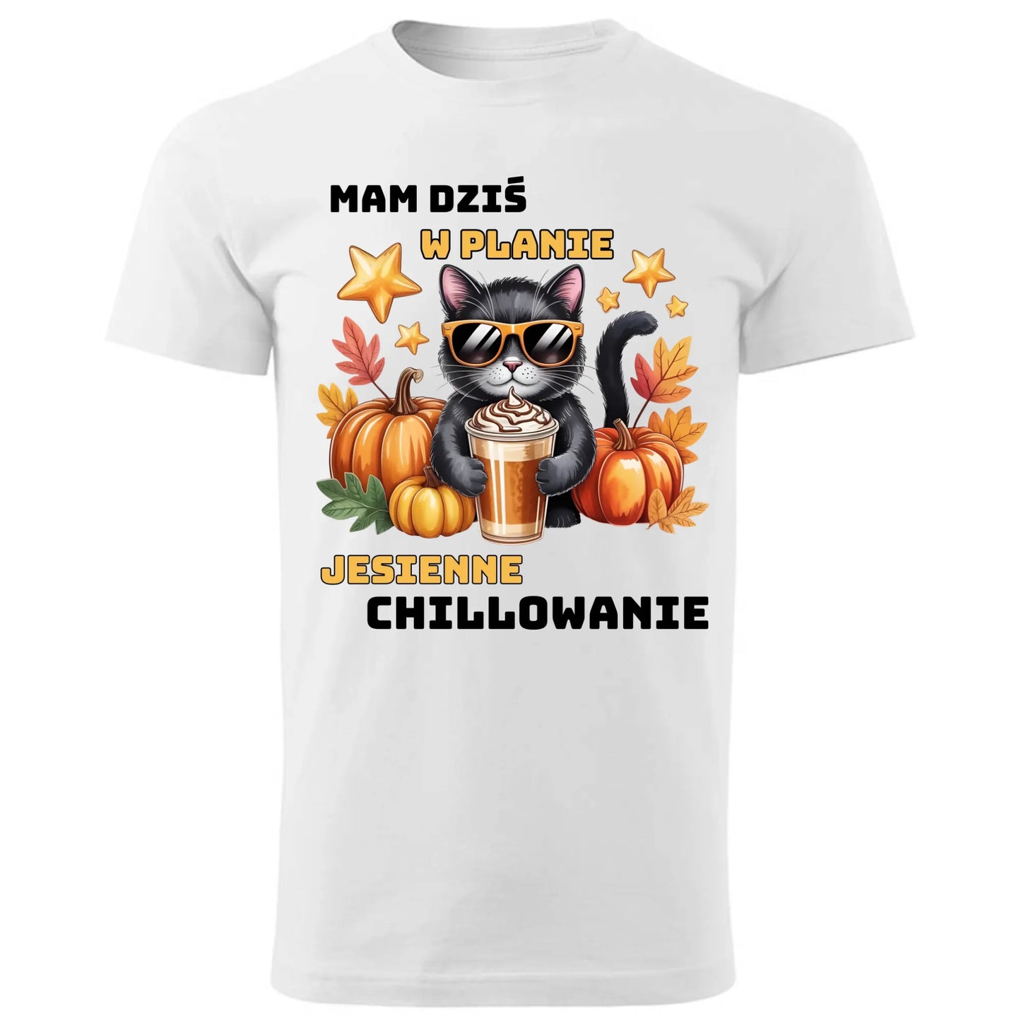 Koszulka męska jesienna - Mam dziś w planie jesienne chillowanie JS34 - StoryCups.pl