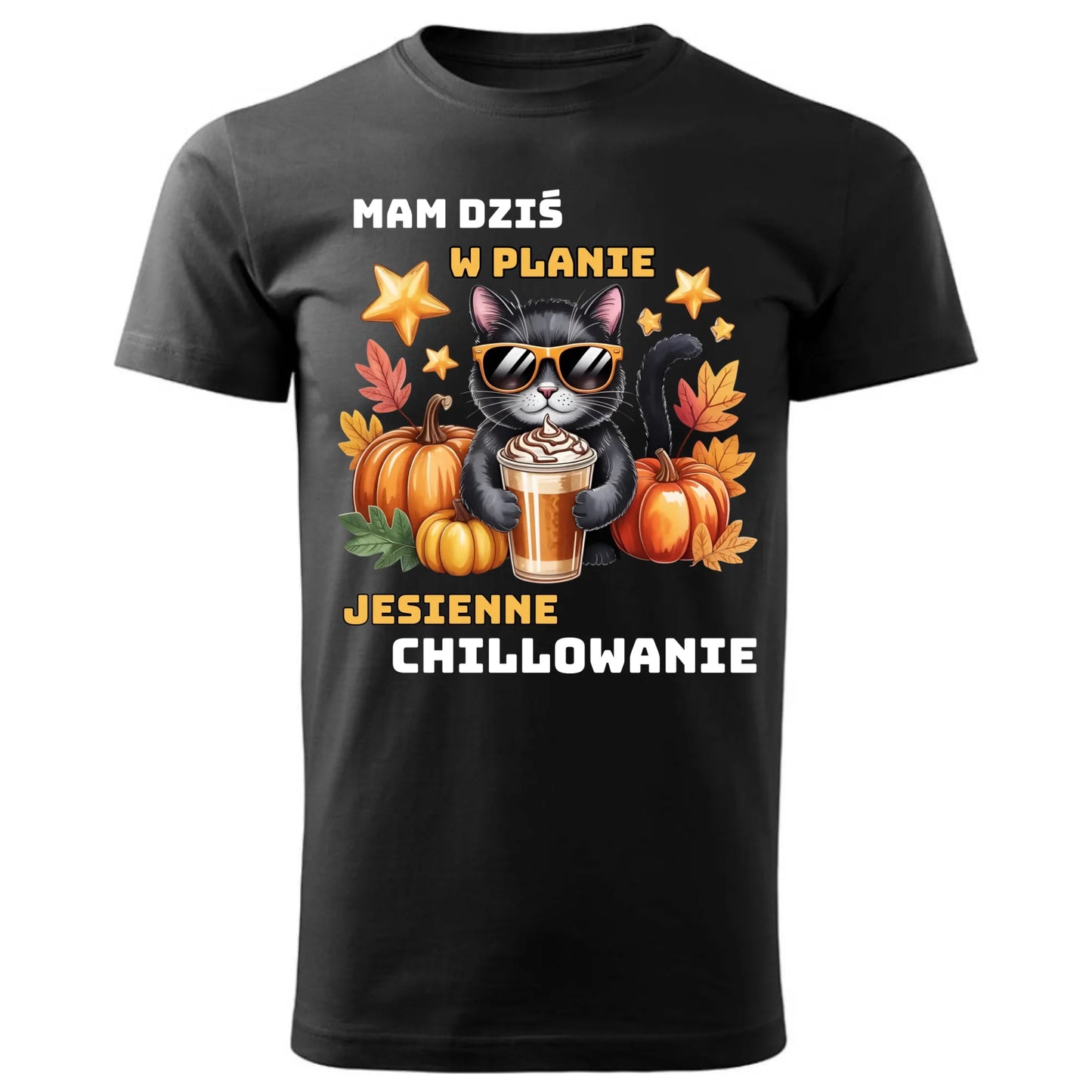 Koszulka męska jesienna - Mam dziś w planie jesienne chillowanie JS34 - StoryCups.pl