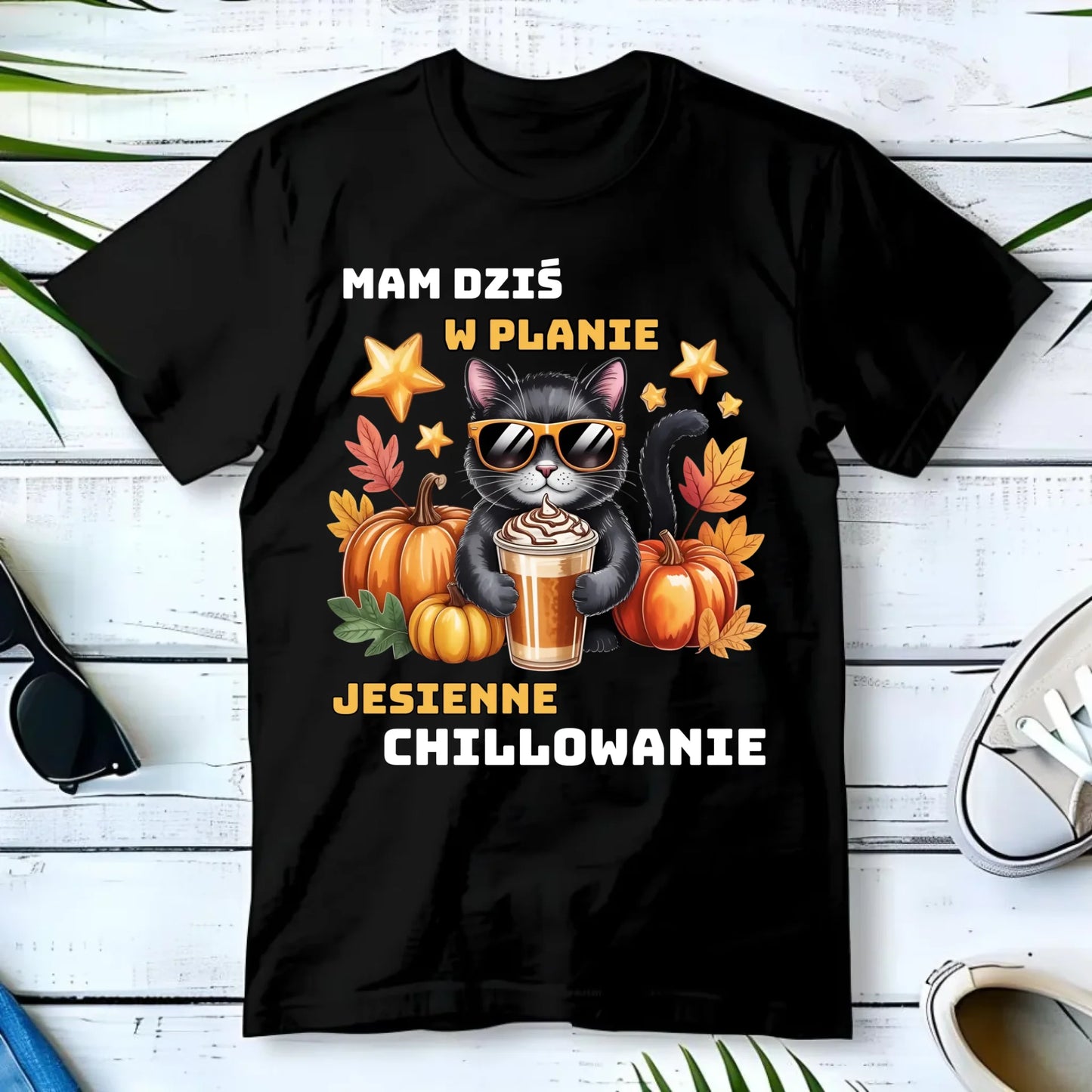 Koszulka męska jesienna - Mam dziś w planie jesienne chillowanie JS34 - StoryCups.pl