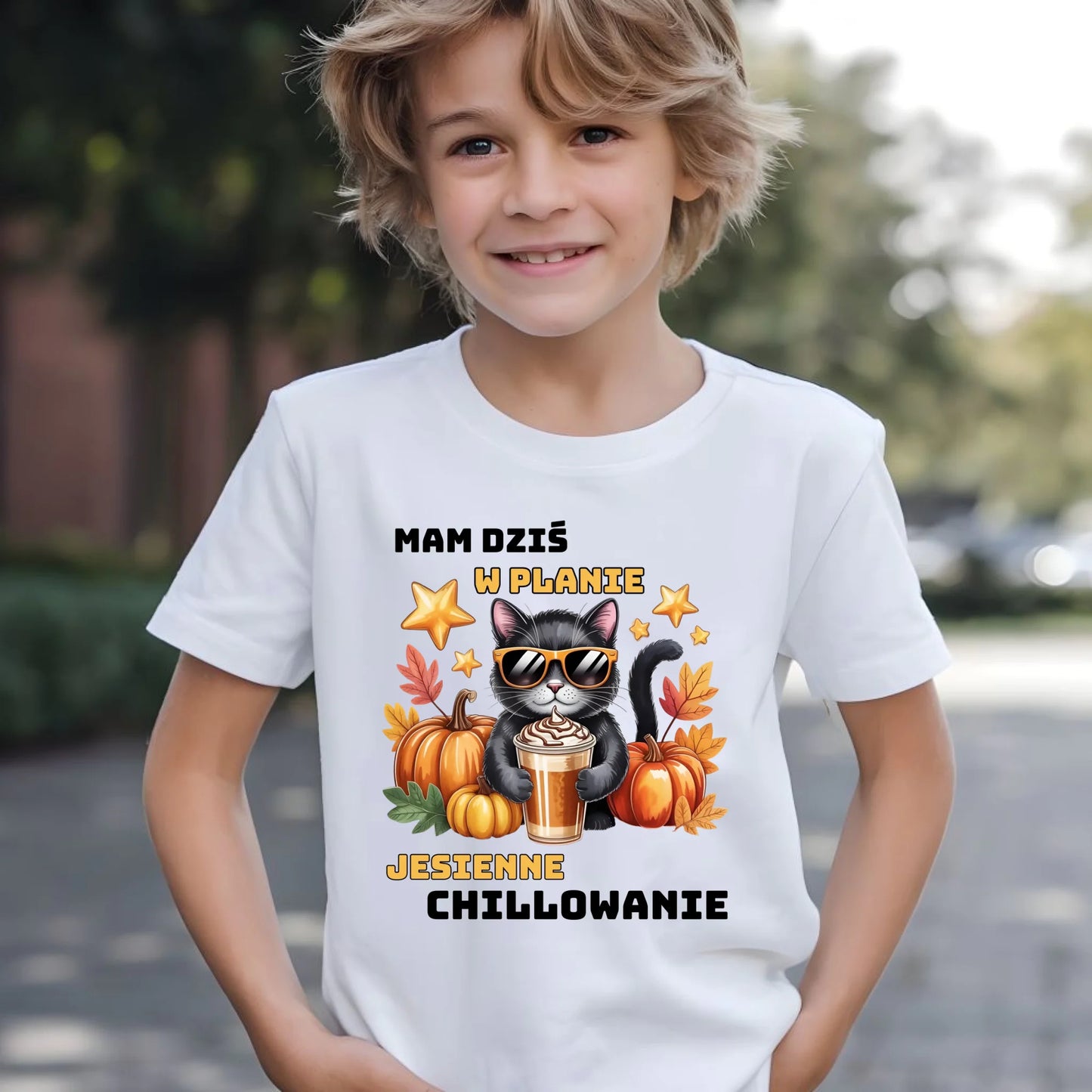 Koszulka dziecięca jesienna - Mam dziś w planie jesienne chillowanie JS34 - StoryCups.pl