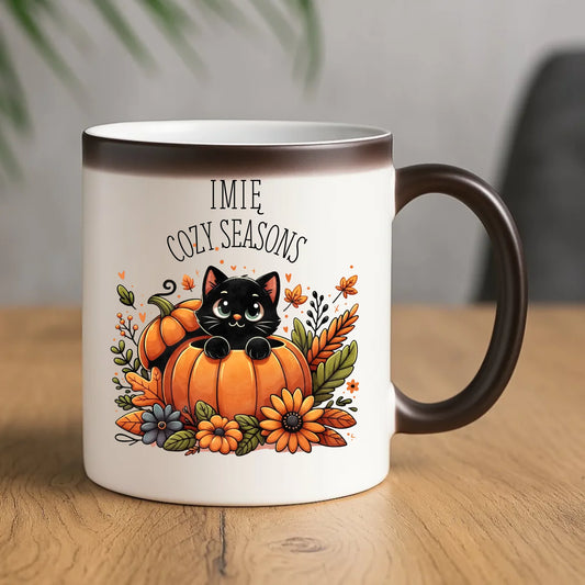 Kubek magiczny jesieniara - Cozy Seasons - personalizowany JS01 - StoryCups.pl