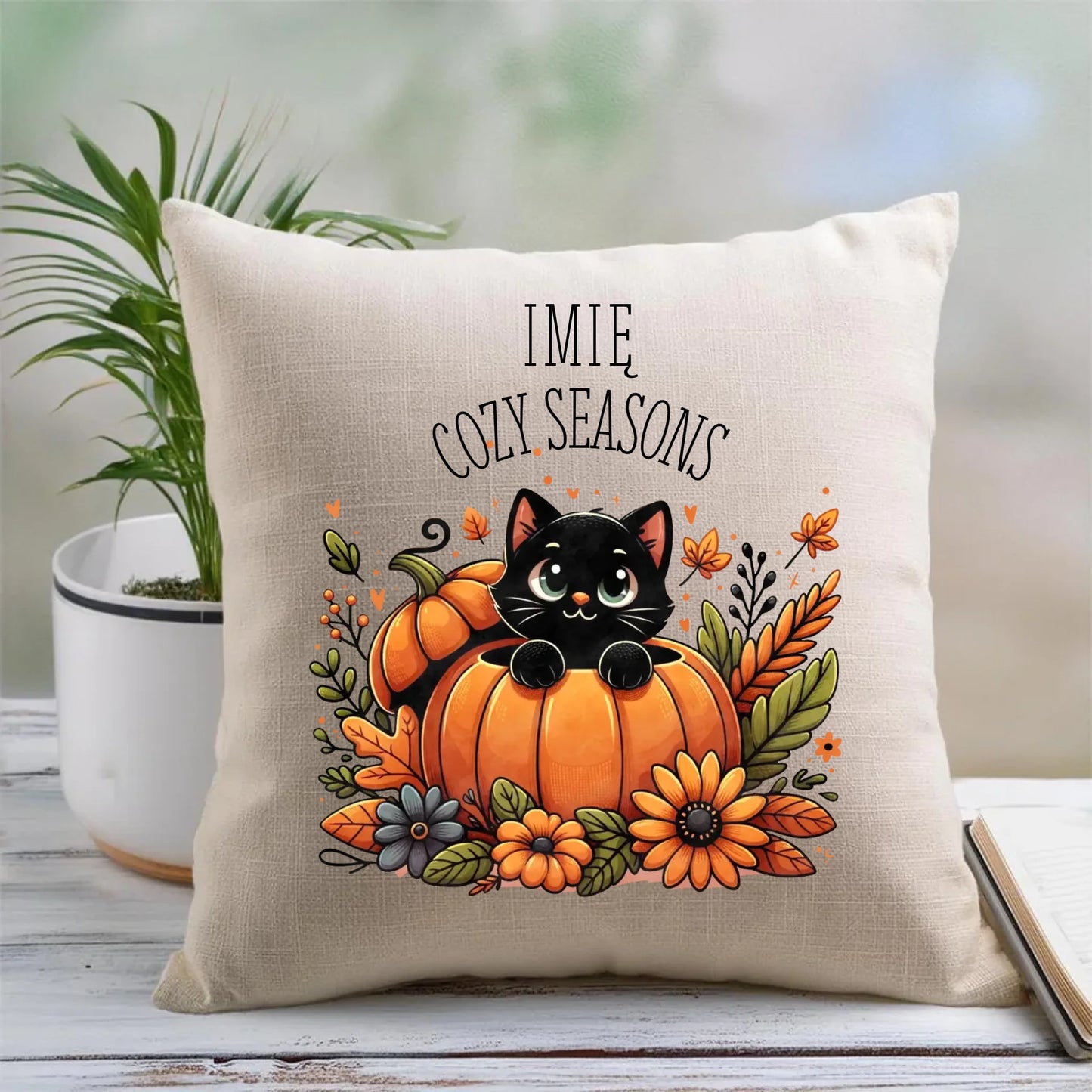 Poduszka jesieniara - Cozy Seasons - personalizowana JS01 - StoryCups.pl