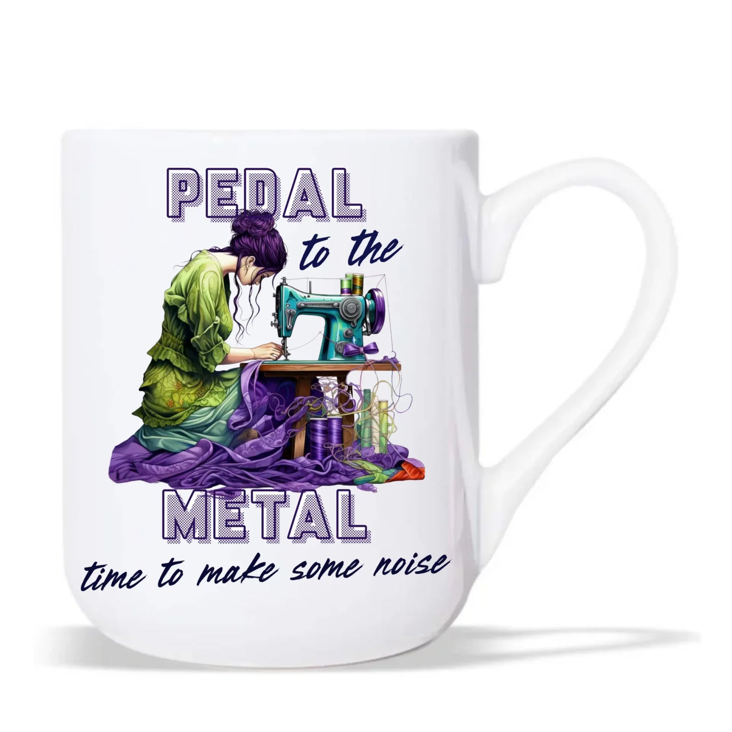 Kubek elegant szyciowy - prezent dla krawcowej - PEDAL METAL HS01 - StoryCups.pl