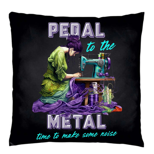 Poduszka dekoracyjna szyciowa - prezent dla krawcowej - PEDAL METAL HS01 - StoryCups.pl