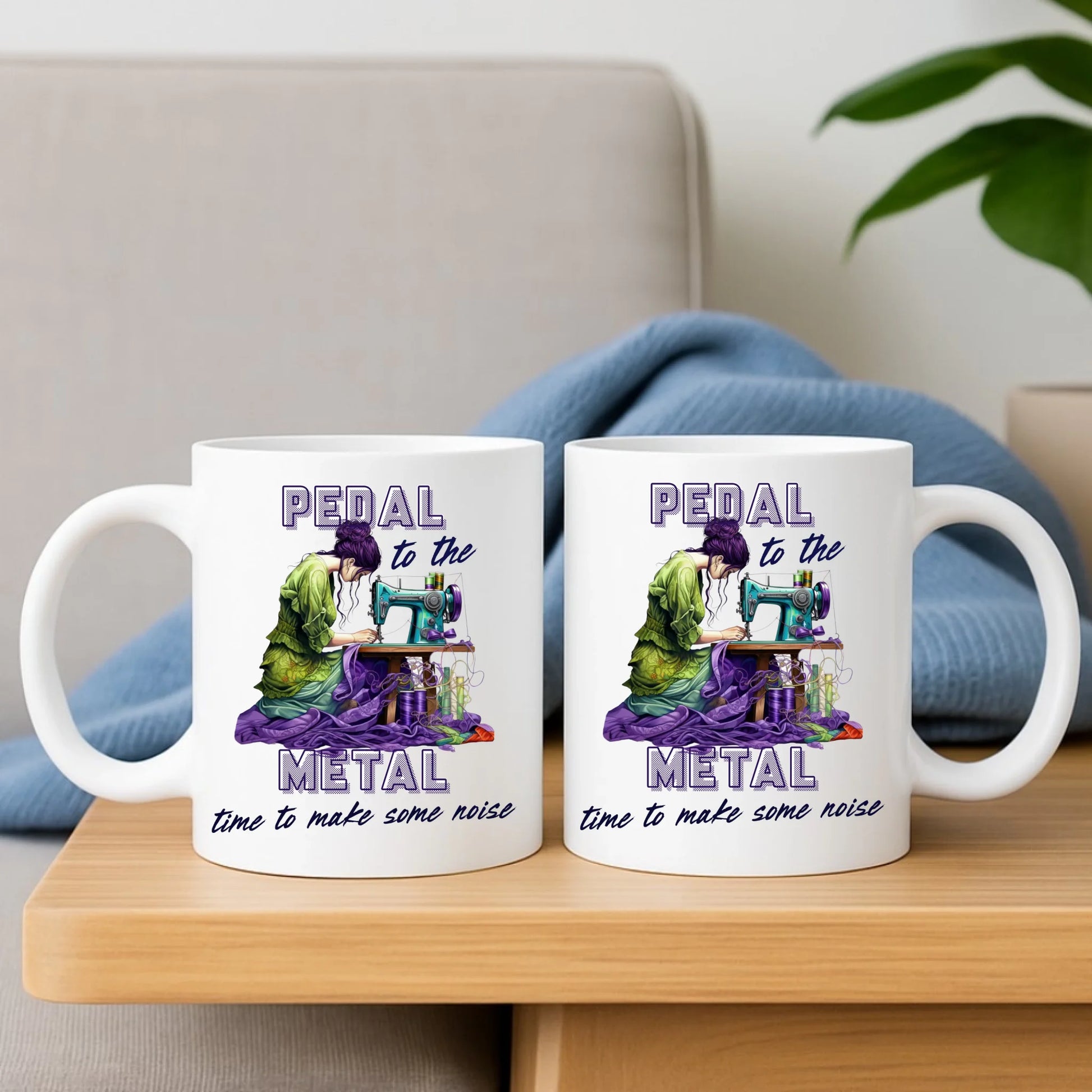 Zestaw poduszka i kubek szyciowy - prezent dla krawcowej - PEDAL METAL HS01 - StoryCups.pl