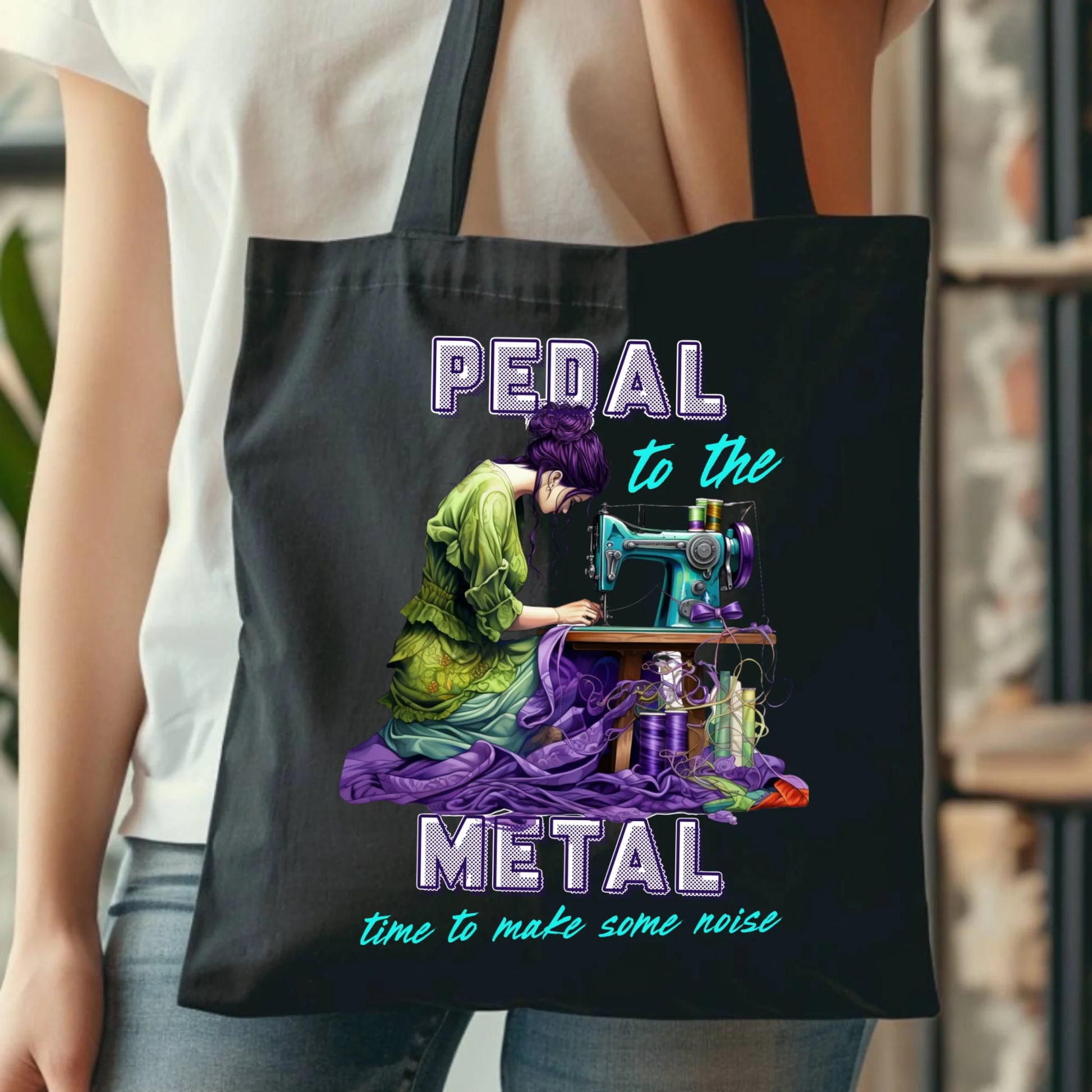 Torba szyciowa - prezent dla krawcowej - PEDAL METAL HS01 - StoryCups.pl