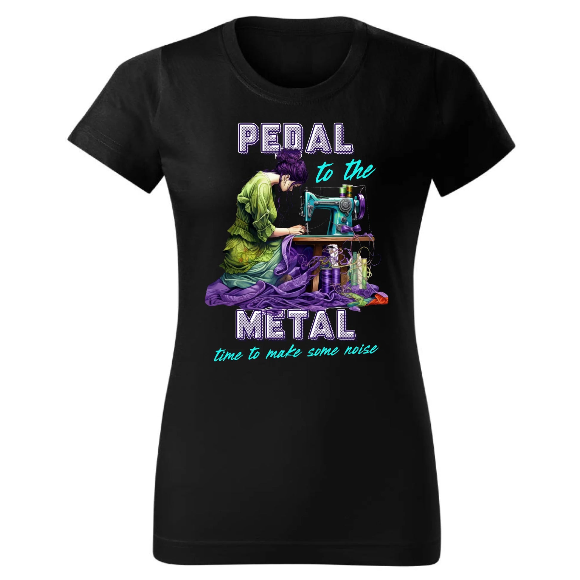 Koszulka damska szyciowa - prezent dla krawcowej - PEDAL METAL HS01 - StoryCups.pl