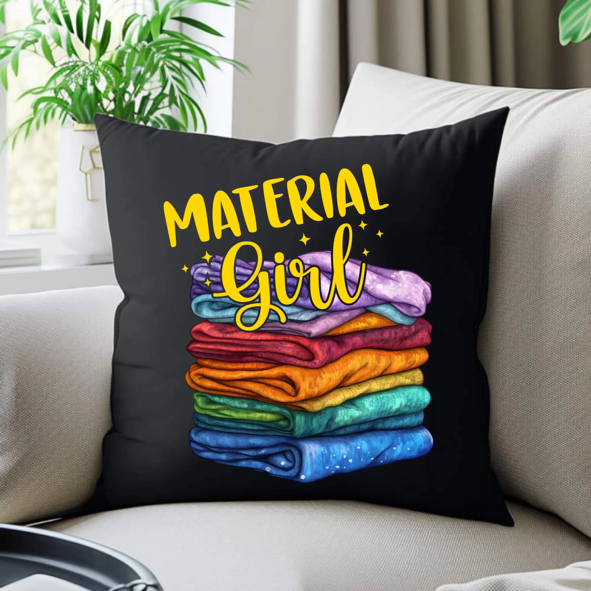 Poduszka dekoracyjna szyciowa - prezent dla krawcowej - Material Girl HS02 - StoryCups.pl