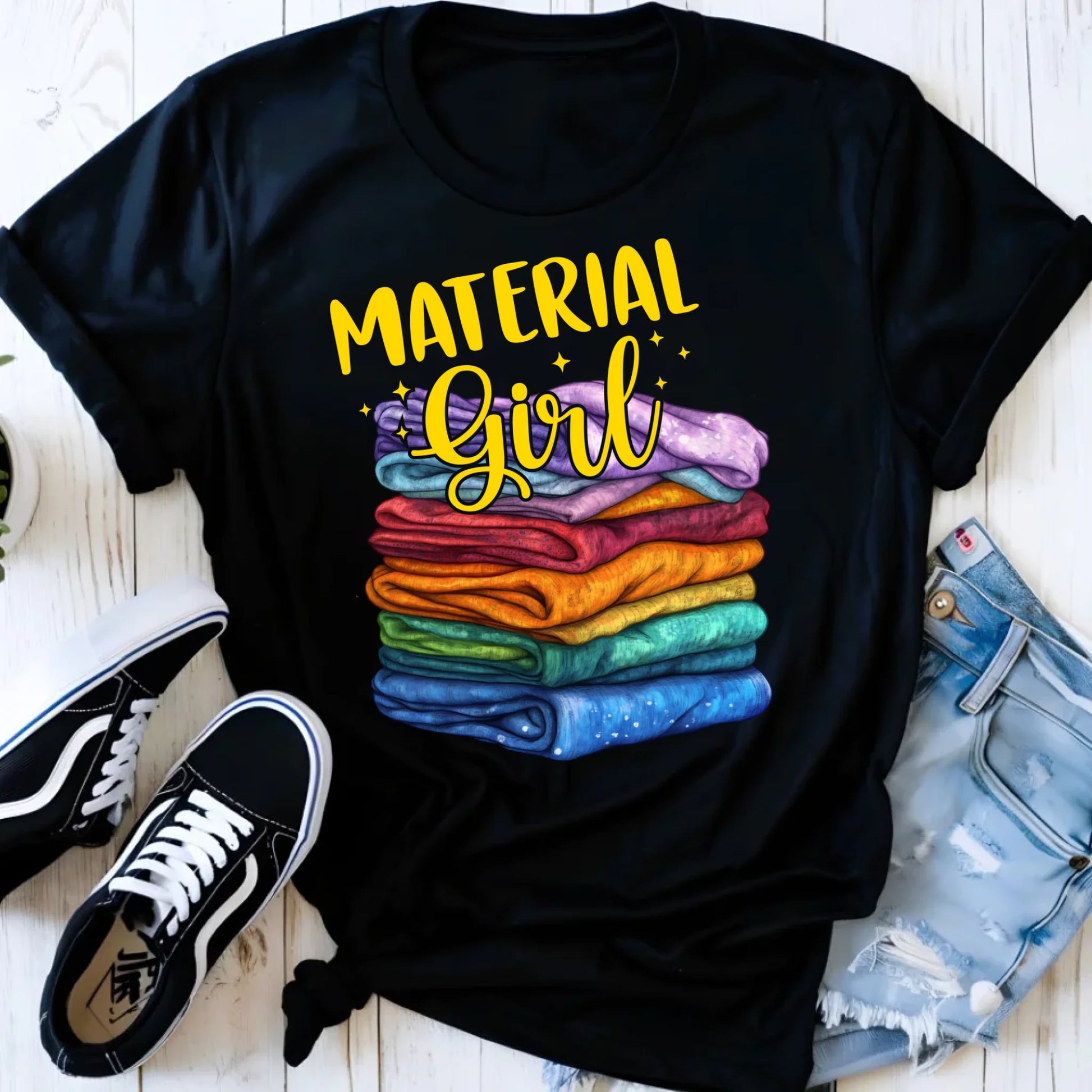 Koszulka damska szyciowa - prezent dla krawcowej - Material Girl HS02 - StoryCups.pl