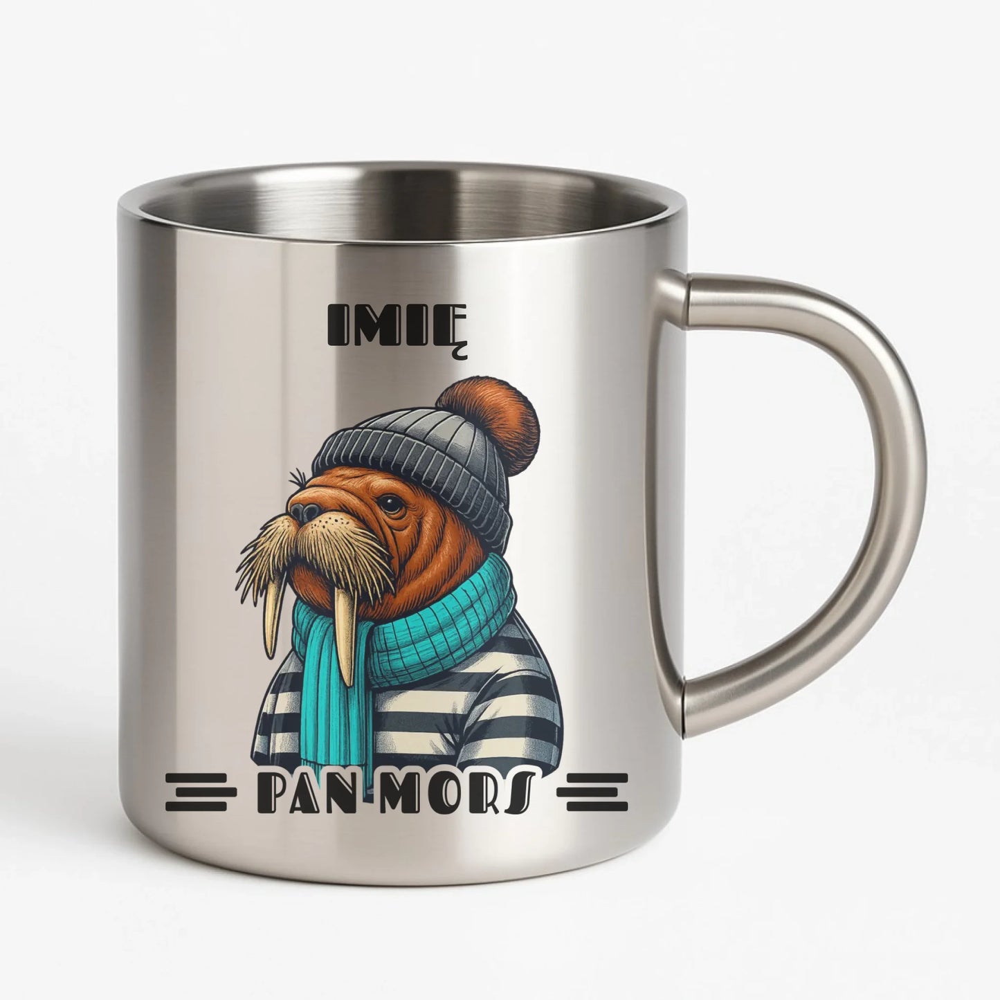Kubek metalowy - prezent dla morsa - Pan Mors - personalizowany HM15 - StoryCups.pl